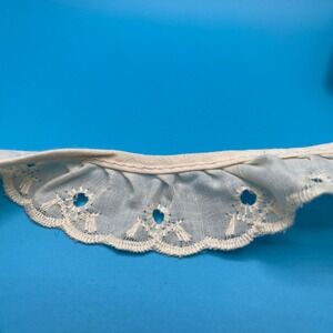 Vintage Eyelet Lace Trim Ruffle Edge Sewing‎ Craft Embellishment 2 Yards